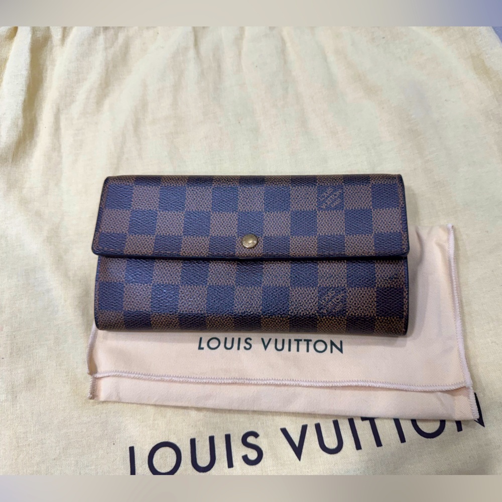 Vintage Louis Vuitton Sarah Wallet Damier Ebene
